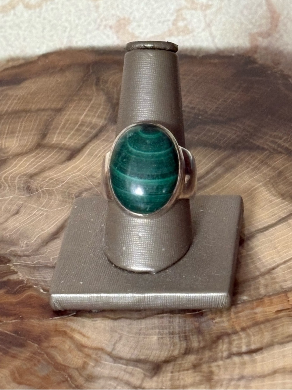 Malachite Sterling Silver Statement Ring